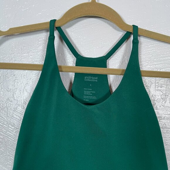 Girlfriend Collective Women S Green Colette Halter Bra High Neck Athleisure - Picture 3 of 5